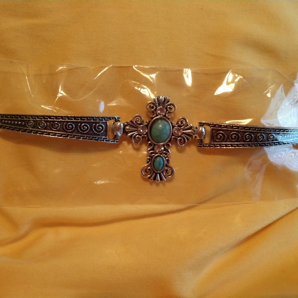 Cross bracelets with faux stones